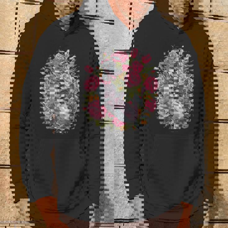 バラとチューリップを持つイタリアン・グレーハウンド犬 パーカー ライフスタイル