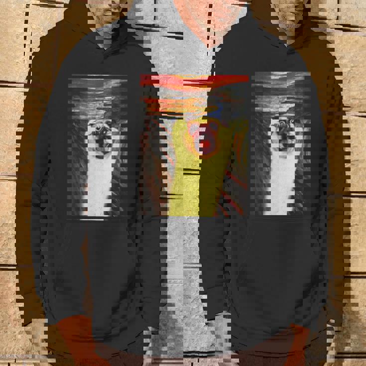 パグ 面白いtシャツ 犬 ムンクの叫び かわいい メンズ 子供 おもしろ 服 グッズ ネタ わんこ イヌ パーカー ライフスタイル