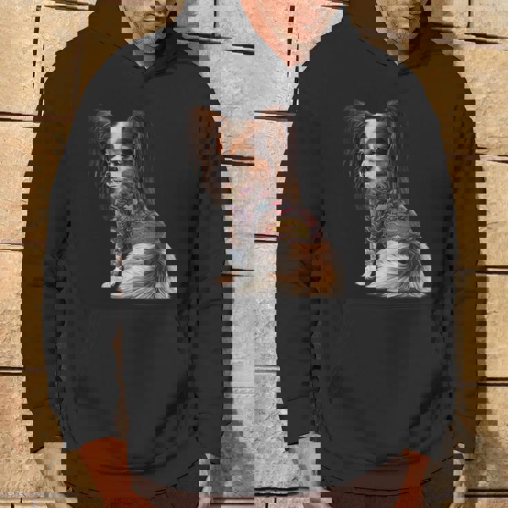 パピヨン犬 日本の伝統的なドラゴンタトゥー イレズミ パーカー ライフスタイル