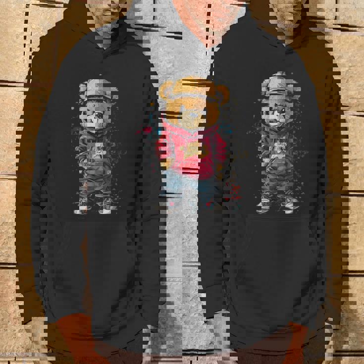 ヒップホップのテディベア、クールなアーバンノベルティグラフィック。 パーカー ライフスタイル