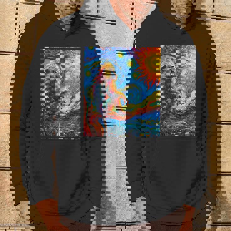 ヒヒ猿 星月夜 絵画 パーカー ライフスタイル