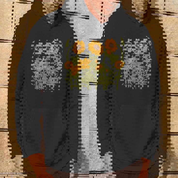 ヒマワリ 野花 ヴィンテージ ボタニカル 植物 ガーデニング パーカー ライフスタイル