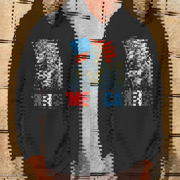 ビッグフット メリカ ロック アメリカ国旗 愛国的 7月4日 パーカー ライフスタイル