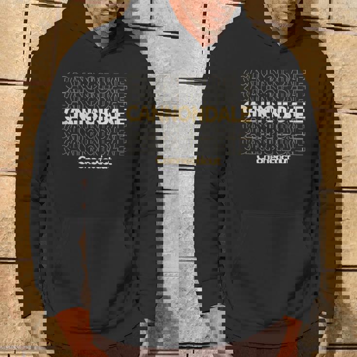 ビンテージキャノンデール、コネチカット州繰り返しテキスト パーカー ライフスタイル