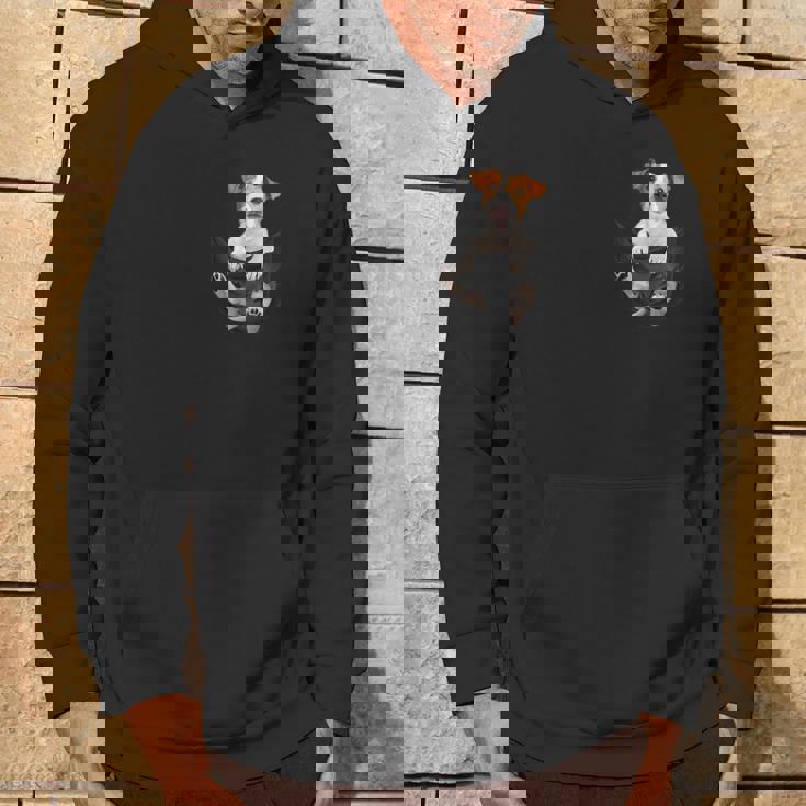 ファニージャックラッセルテリア ポケットに入った恋人向け パーカー ライフスタイル