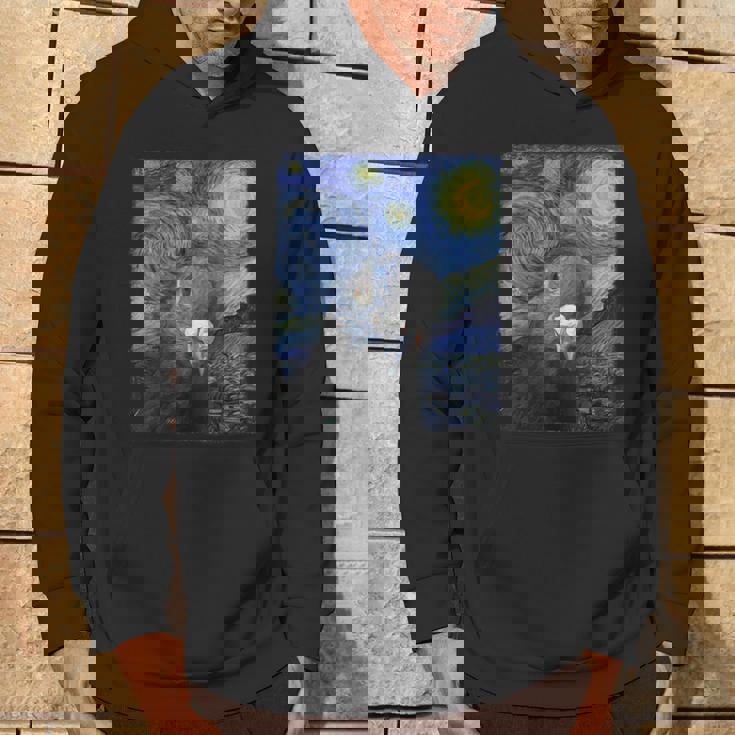 ファン・ゴッホの星月夜鳩のミームペインティング パーカー ライフスタイル