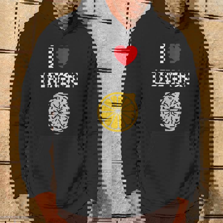 フルーツ レモン 面白いユーモア かわいい シンプル 小さなレモン I Love Lemon パーカー ライフスタイル