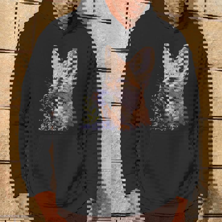 ブルーベリー フェネック キツネ ブルーベリー アニマルアート 野生動物 自然 パーカー ライフスタイル