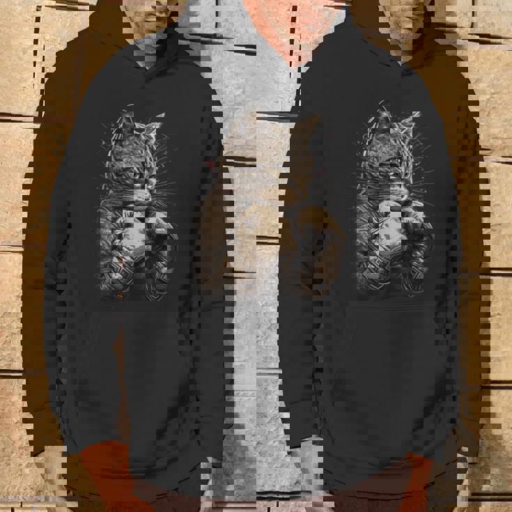 ボクシング キャット ボクサー 面白い猫のグラフィック パーカー ライフスタイル