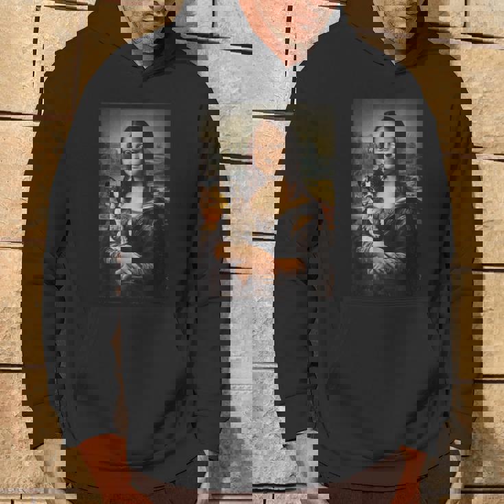 ボストンテリア モナリザ 絵画 アート 犬 ママ お父さん パーカー ライフスタイル