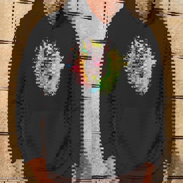 ボストンテリア 恋人 カラフル スプラッシュアート ボストンテリア パーカー ライフスタイル