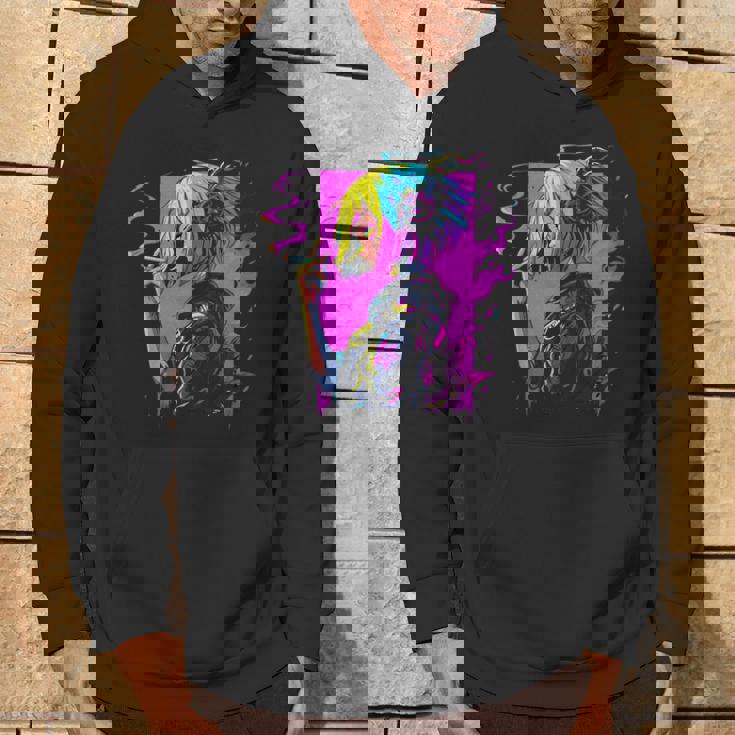 ボヘミアン・ガール、スモーキング・ガールのサイバーパンク・イラストレーション パーカー ライフスタイル