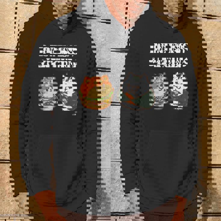 ボンレス犬とボンレス猫 ハンバーガーとおにぎり ダークカラー パーカー ライフスタイル