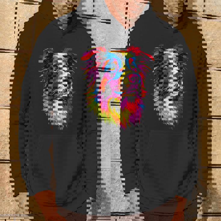 ボーダーコリー ポップアート レインボーカラー カラフル ボーダーコリー パーカー ライフスタイル