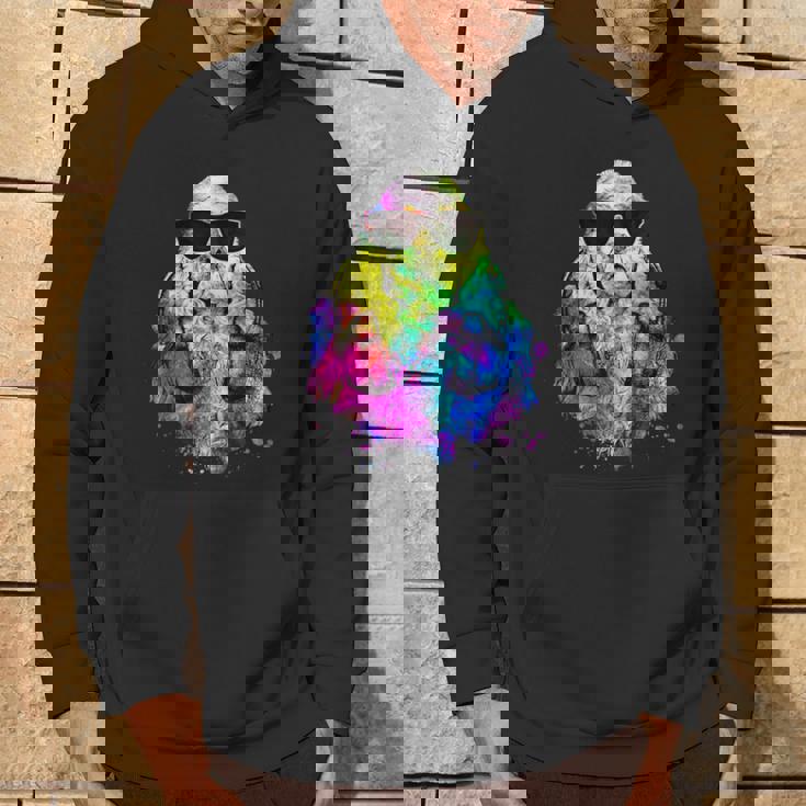 ポップアート アメリカンコッカー スパニエル 犬のポートレート ヘッドフォン付き パーカー ライフスタイル