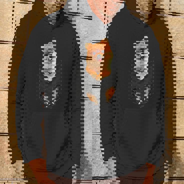 ポム犬愛好家のためのポケットに入った面白いポメラニアン。 パーカー ライフスタイル