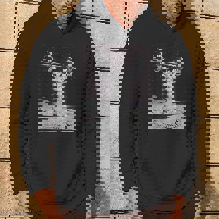 ムーンキャット 筋トレ 猫 フィットネス ジム ウェイトリフティング トレーニング 面白い猫 おもしろ パーカー ライフスタイル