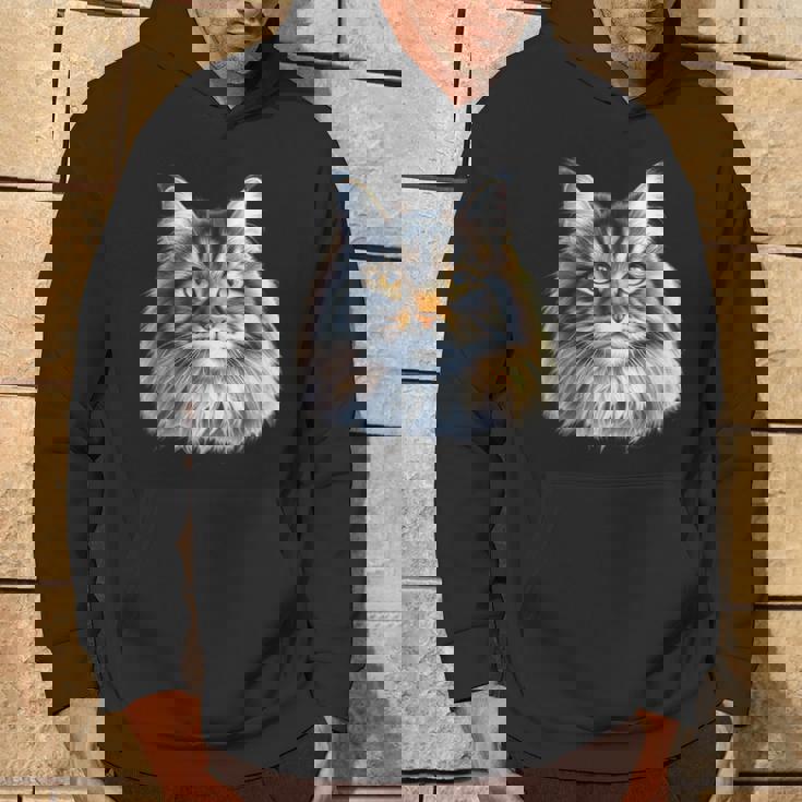 メインクーン 猫の肖像画 パーカー ライフスタイル