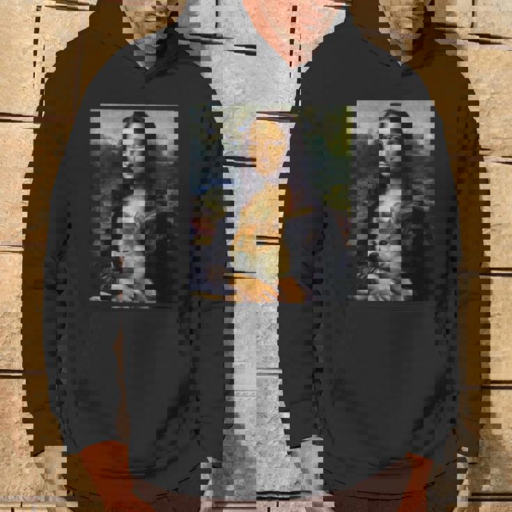 モナリサダヴィンチ プリントシャツ 柴犬とモナリサ パーカー ライフスタイル