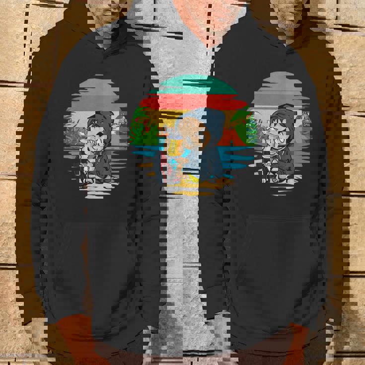 ヤシ、ビーチ、海、寒さ、太陽。 パーカー ライフスタイル