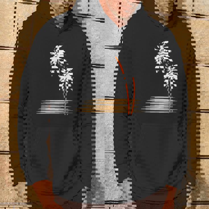 ヤシの木 夏 カラフル 胸 プリント ホリデー パーカー ライフスタイル