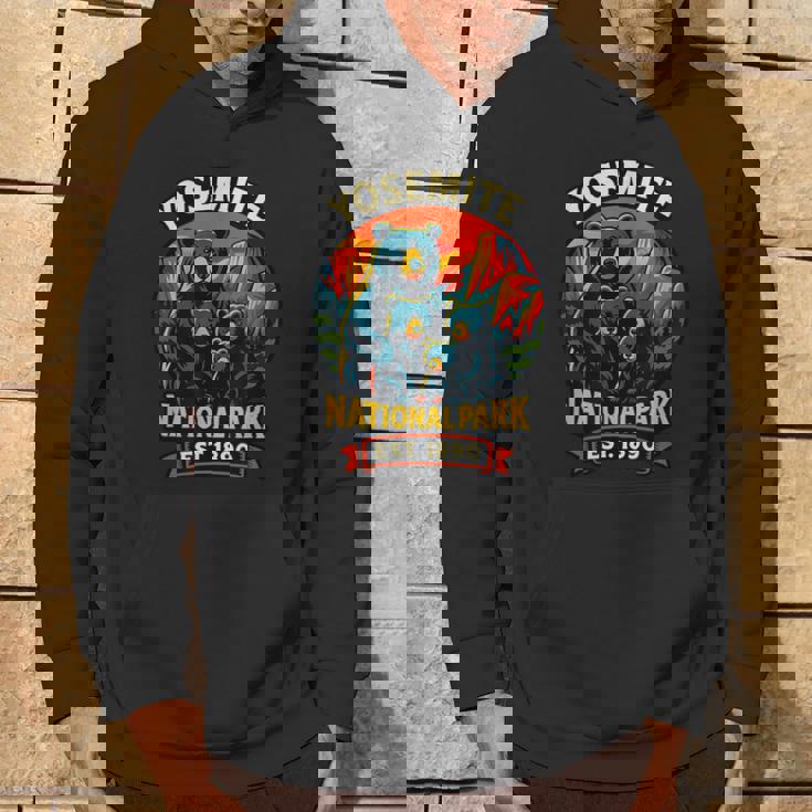 ヨセミテ国立公園 クマの家族 Est 1890 サンセットアート パーカー ライフスタイル