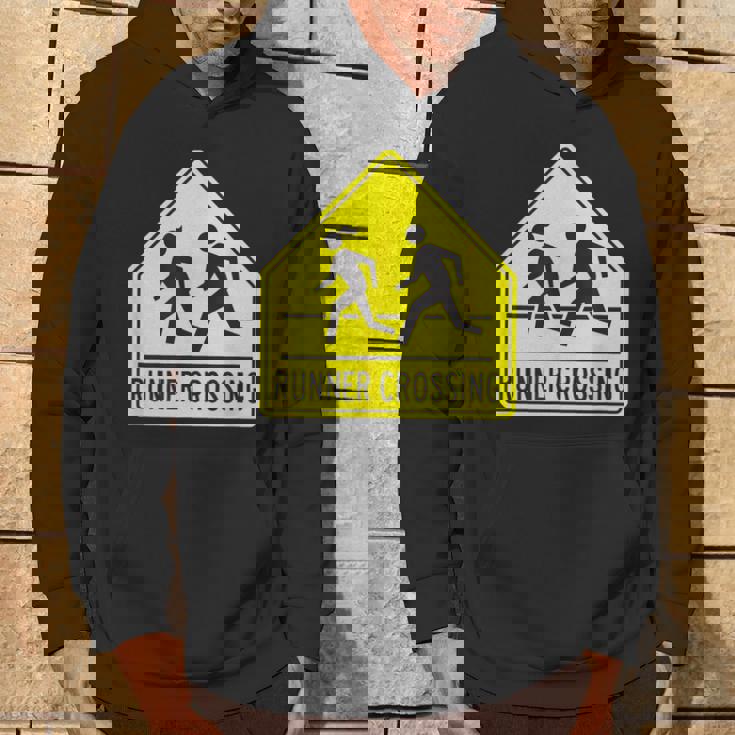 ランナー クロッシング サイン モチベーションを高める 面白い ランニング パーカー ライフスタイル