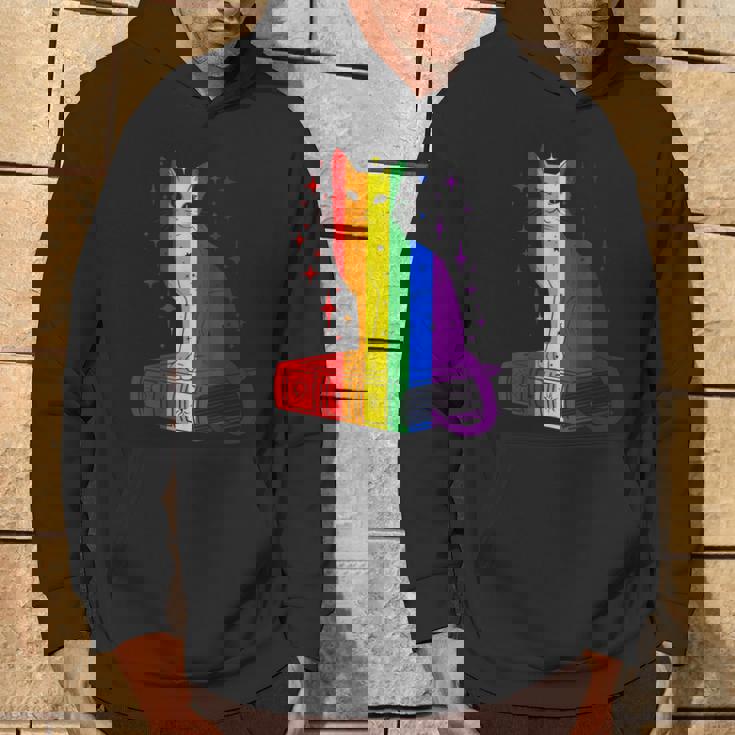 レインボー猫と本と星 Lgbt プライド パーカー ライフスタイル