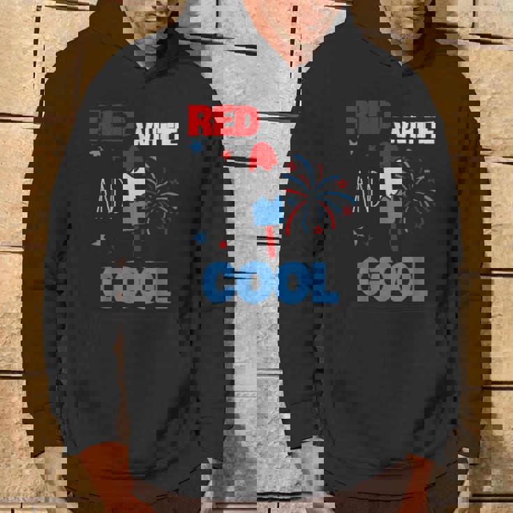 レッド ホワイト クールなアメリカ国旗 アイスキャンディー 面白い 7月4日 パーカー ライフスタイル