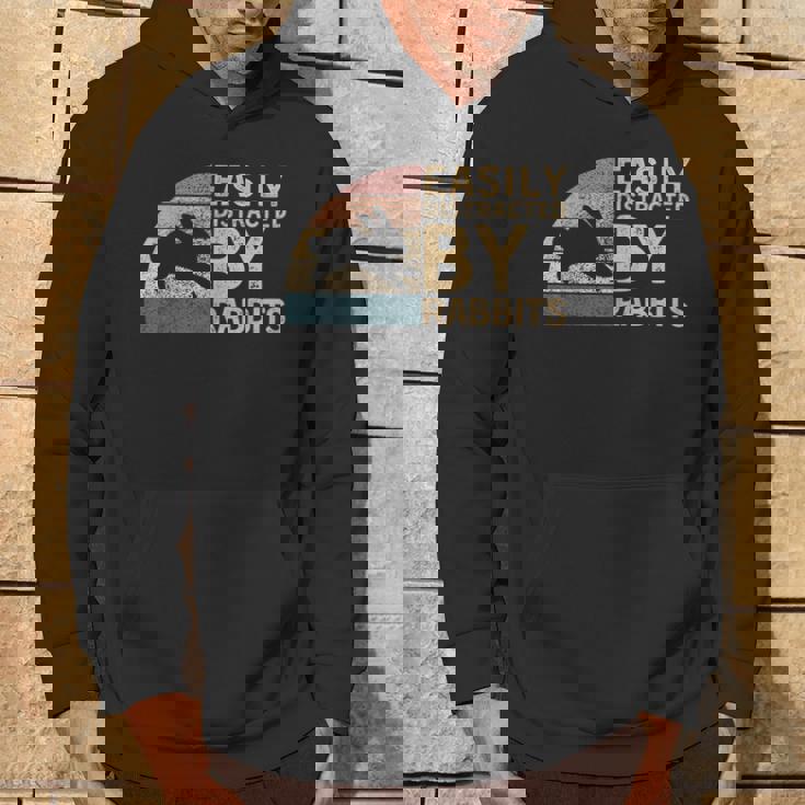 レトロ ヴィンテージ Easy Distracted By Rabbits Bunnies Lover パーカー ライフスタイル