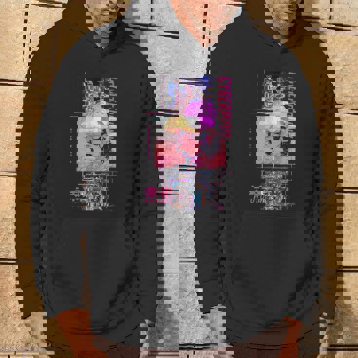 レトロなサイバーパンクヴェイパーウェーブ の 美学を取り入れた日本のサイバーパンクアニメ パーカー ライフスタイル