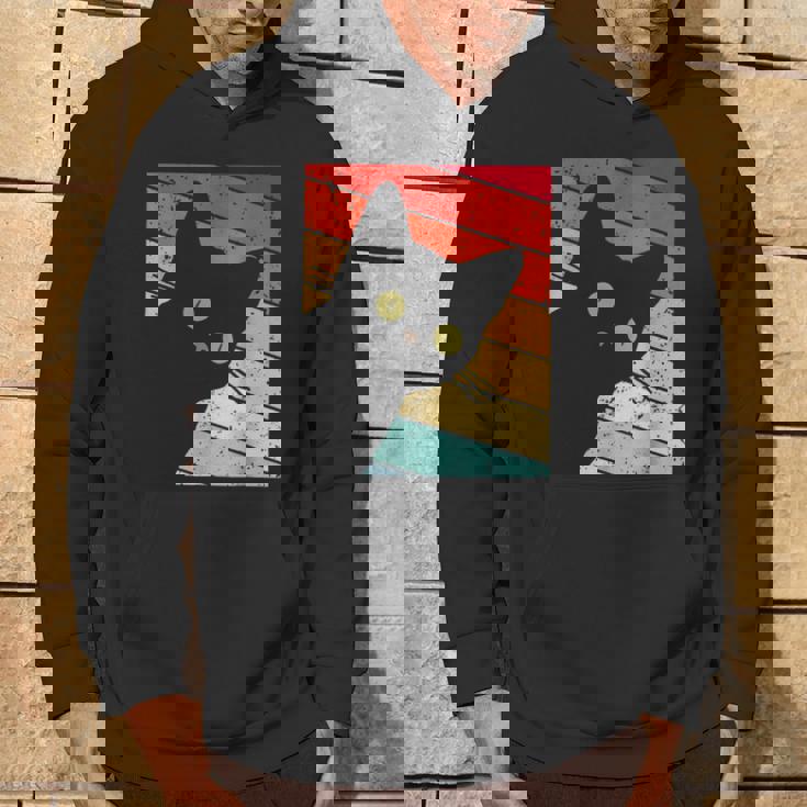 レトロな黒猫、ヴィンテージスタイルの黒猫。 パーカー ライフスタイル