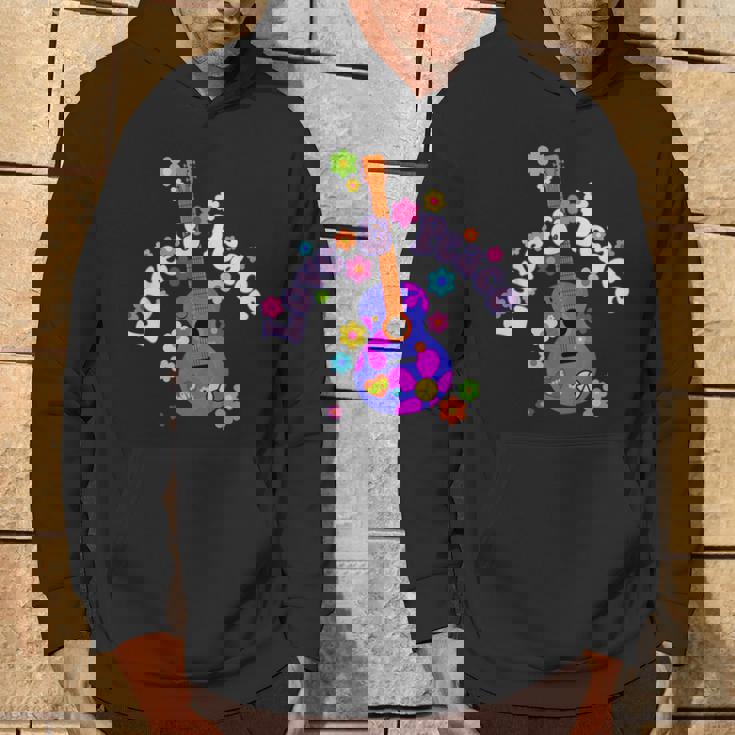 レトロフラワーパワーギター-ラブアンドピース2-ファンファン パーカー ライフスタイル