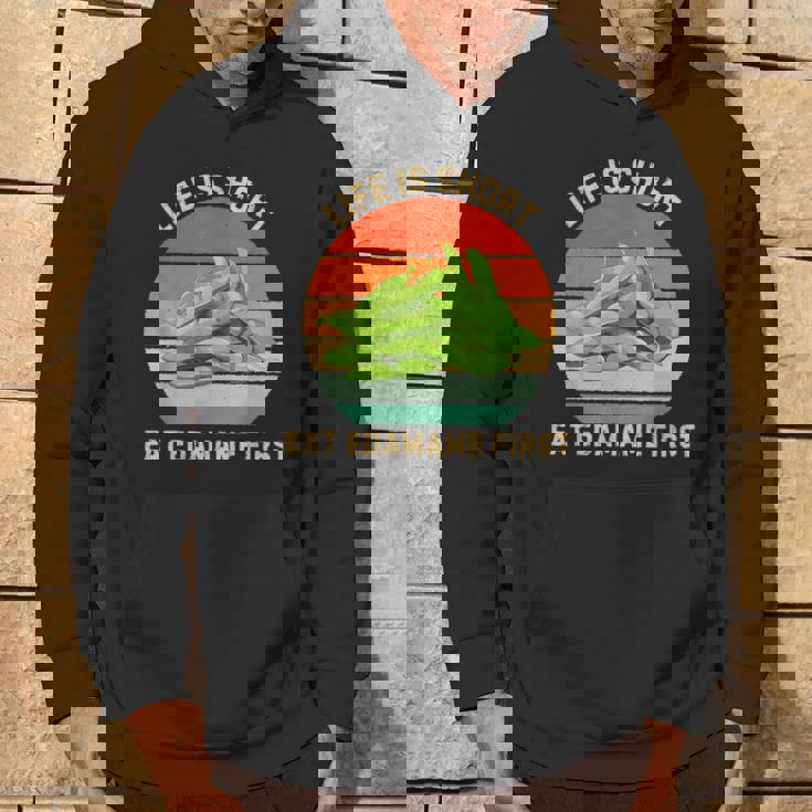 レトロライフは短く食べる 枝豆 はじめて枝豆 食べ物好き パーカー ライフスタイル