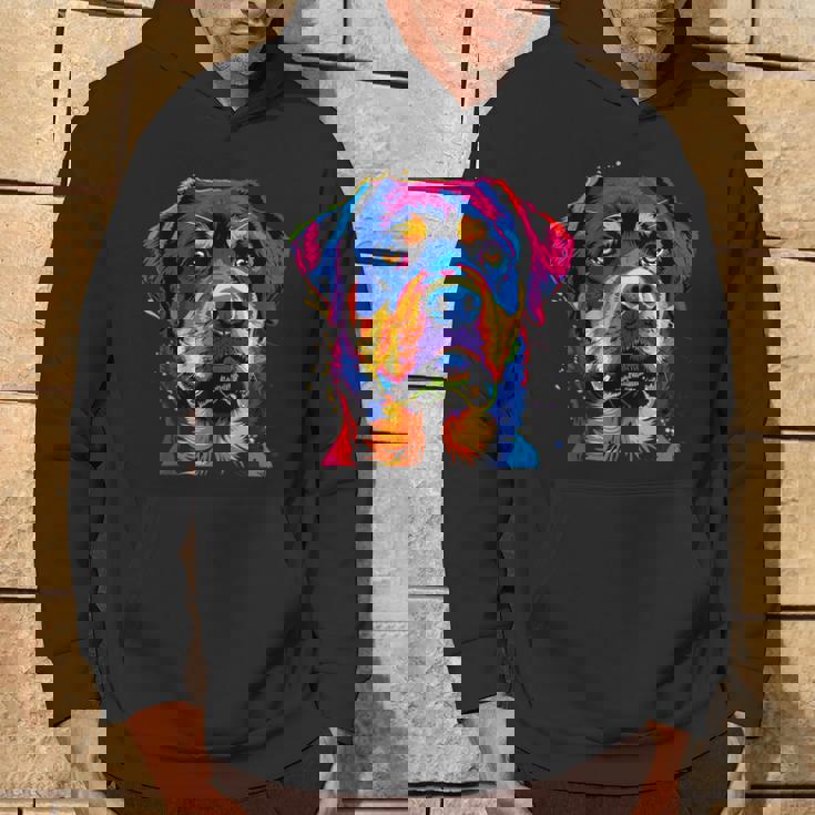 ロットワイラー 犬 カラフル ポップアート 犬の誇り ロットワイラー パーカー ライフスタイル