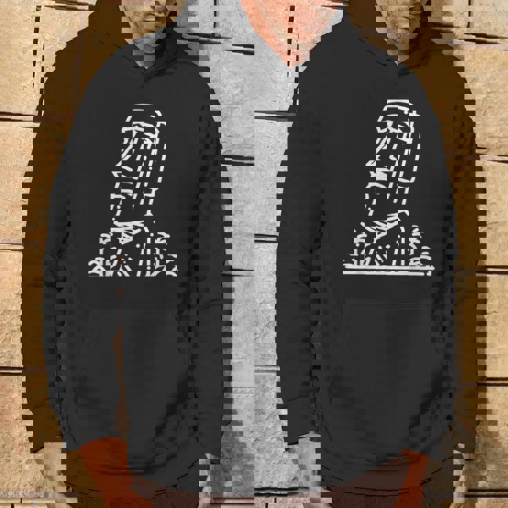 ワンラインアート モアイ像 パーカー ライフスタイル