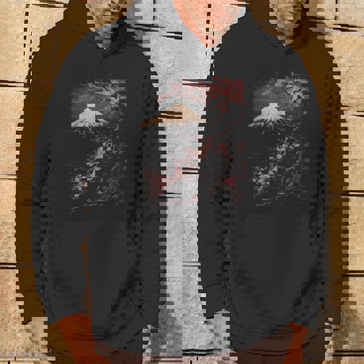 ヴィンテージ 桜 富士山 日本アート 日本 グラフィック パーカー ライフスタイル