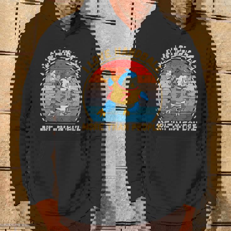 ヴィンテージペンギン I Love Handball More Than People パーカー ライフスタイル