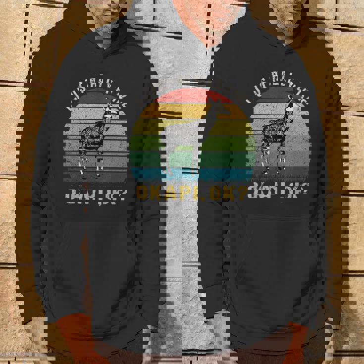 ヴィンテージレトロオカピ動物tシャツ I Just Really Like Okapi Ok パーカー ライフスタイル