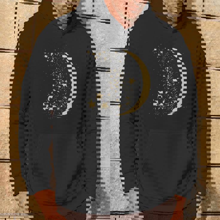 ヴィンテージ三日月と星宇宙アートイラストtシャツ パーカー ライフスタイル