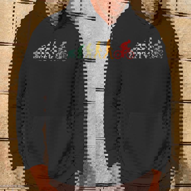 人類の進化 自転車好き ロードバイク クロスバイク サイクリング サプライズ おもしろ レトロ 自転車 パーカー ライフスタイル