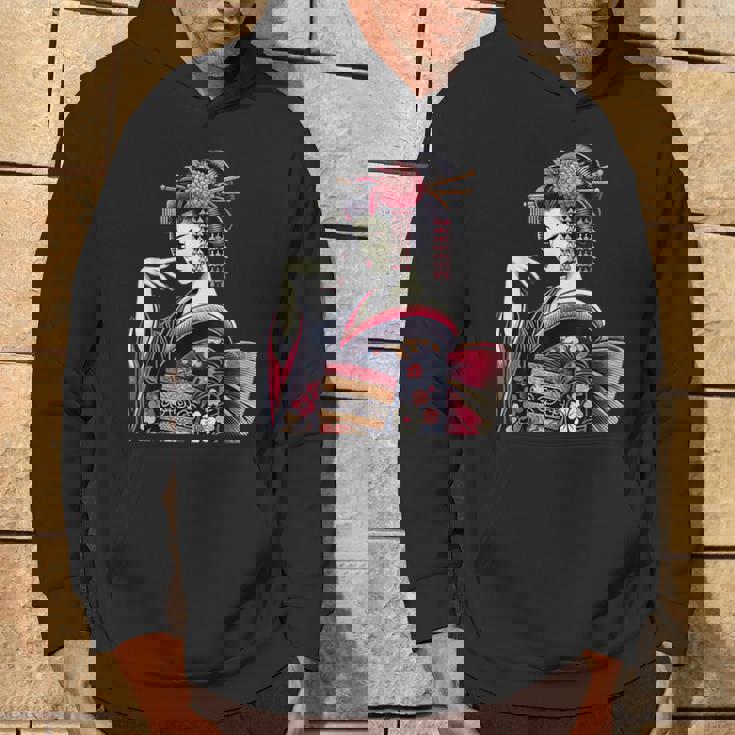 伝統的な着物のエレガントな日本の芸者のイラスト パーカー ライフスタイル