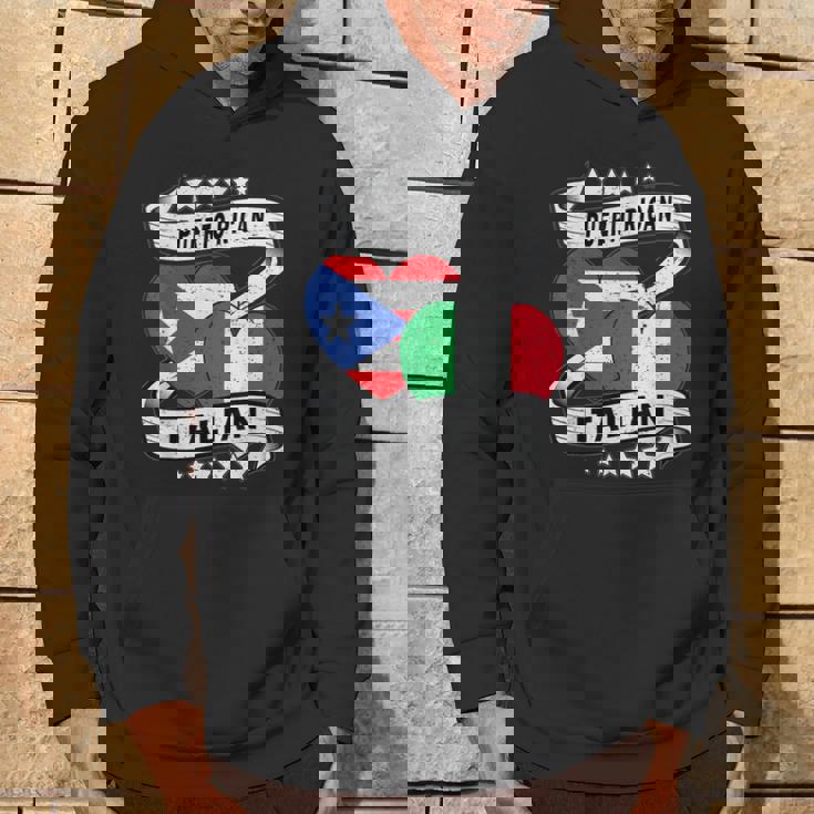 半分イタリア半分プエルトリコの国旗 ハート イタリア プエルトリコ パーカー ライフスタイル