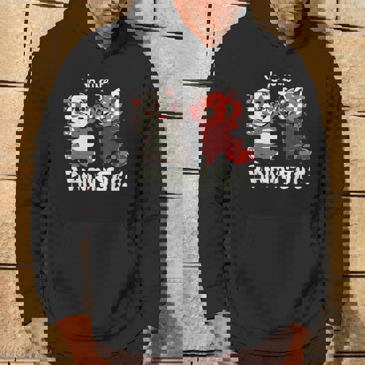 君はパンダスティックだよハイタッチのレッサーパンダとパンダ パーカー ライフスタイル