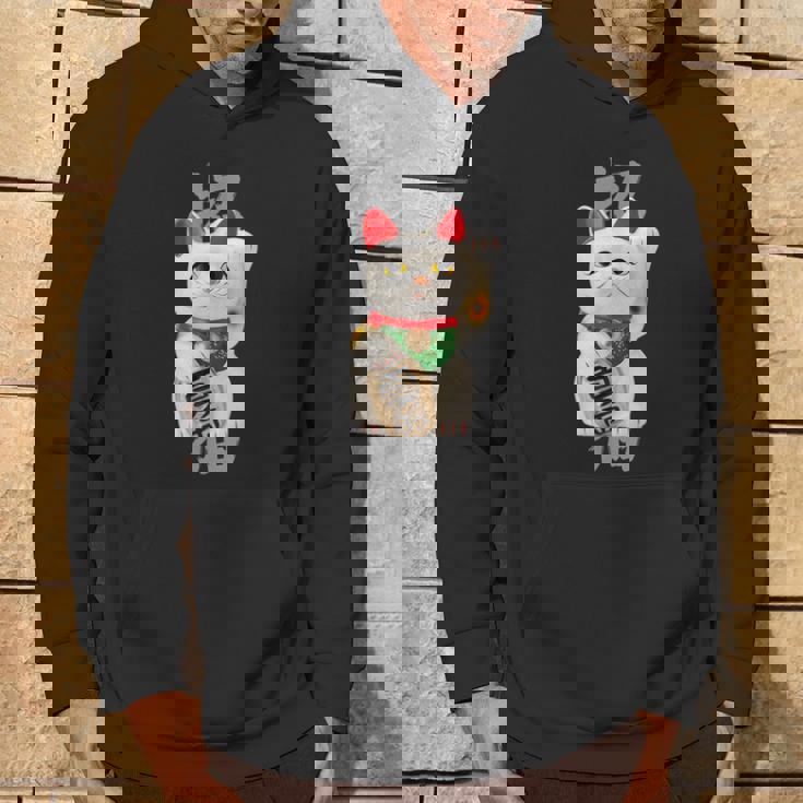 和風招き猫デザイン 縁起物アート 招福と金運アップ パーカー ライフスタイル