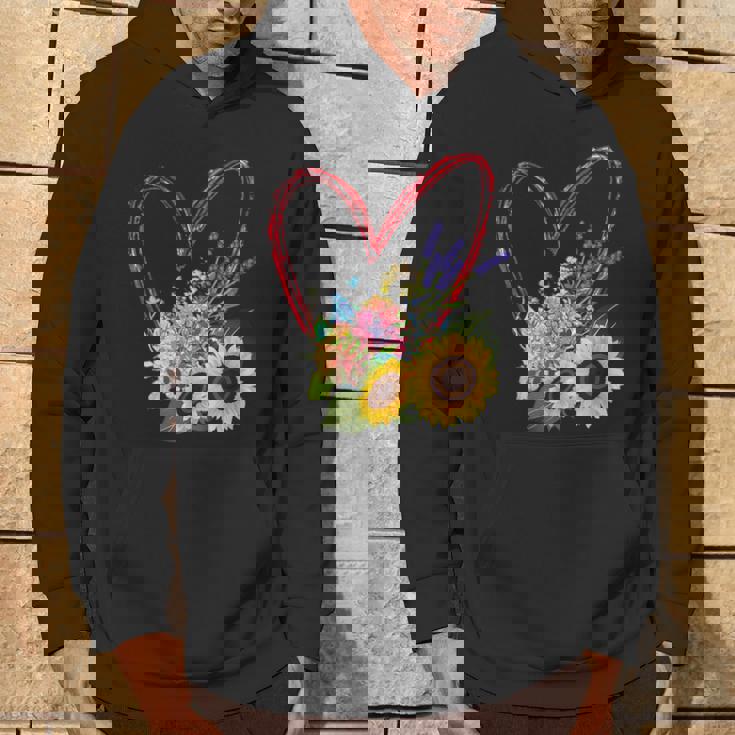 夏の花のデザイン、ひまわり、ラベンダー、アジサイ パーカー ライフスタイル