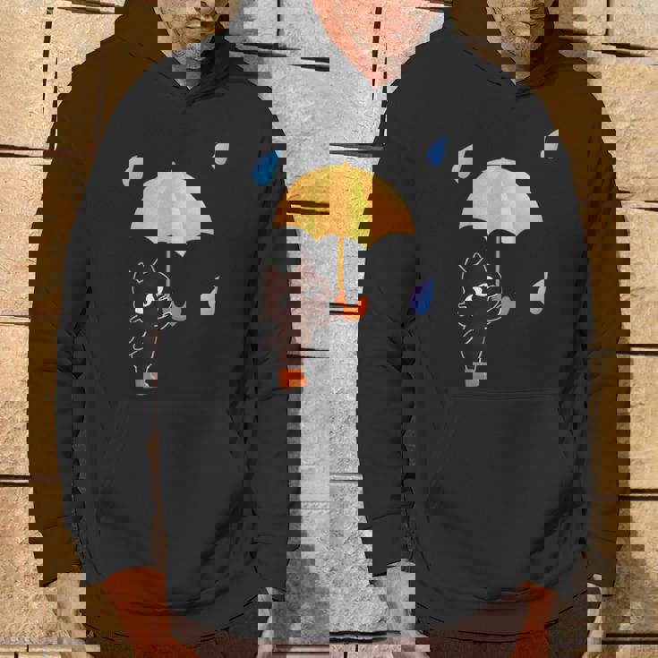 大人かわいい絵本の猫 雨の日 パーカー ライフスタイル