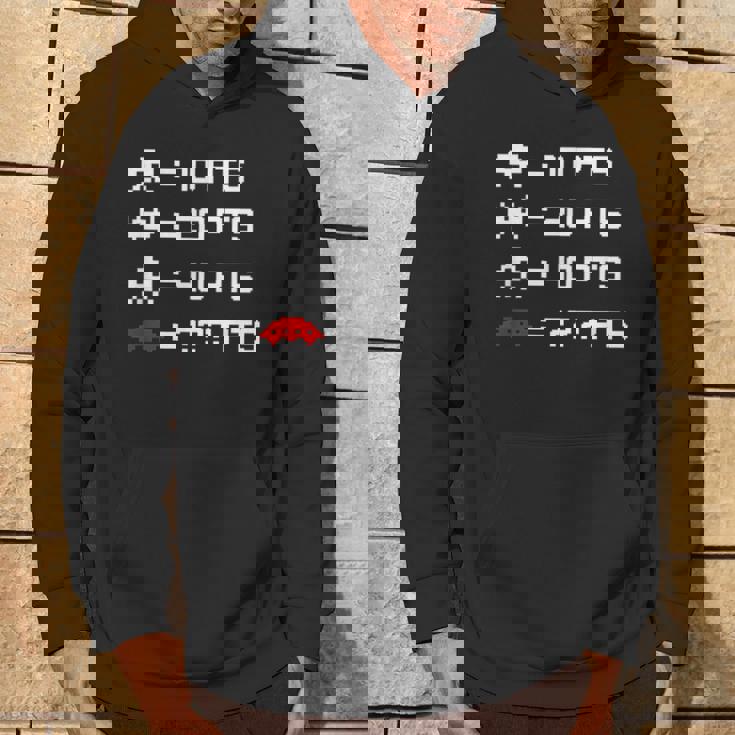 宇宙からのレトロなエイリアンインベーダー 80年代8ビットビデオゲームシャツ パーカー ライフスタイル