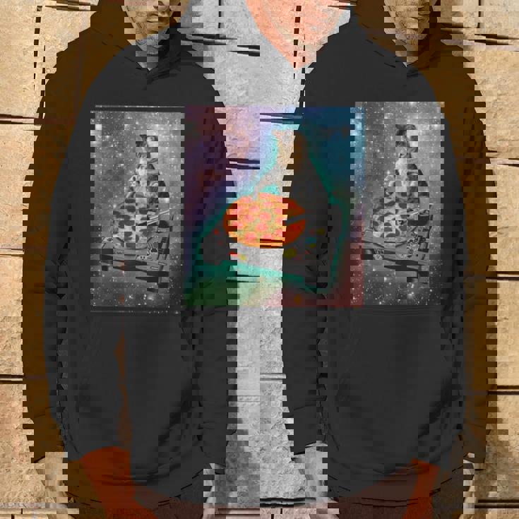 宇宙宇宙 ギャラクシー 宇宙 猫 ピザ Dj 面白い かわいい コズミック パーカー ライフスタイル