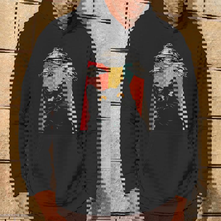 宇宙船 宇宙人 猫 Ufo 黒猫 面白い パーカー ライフスタイル